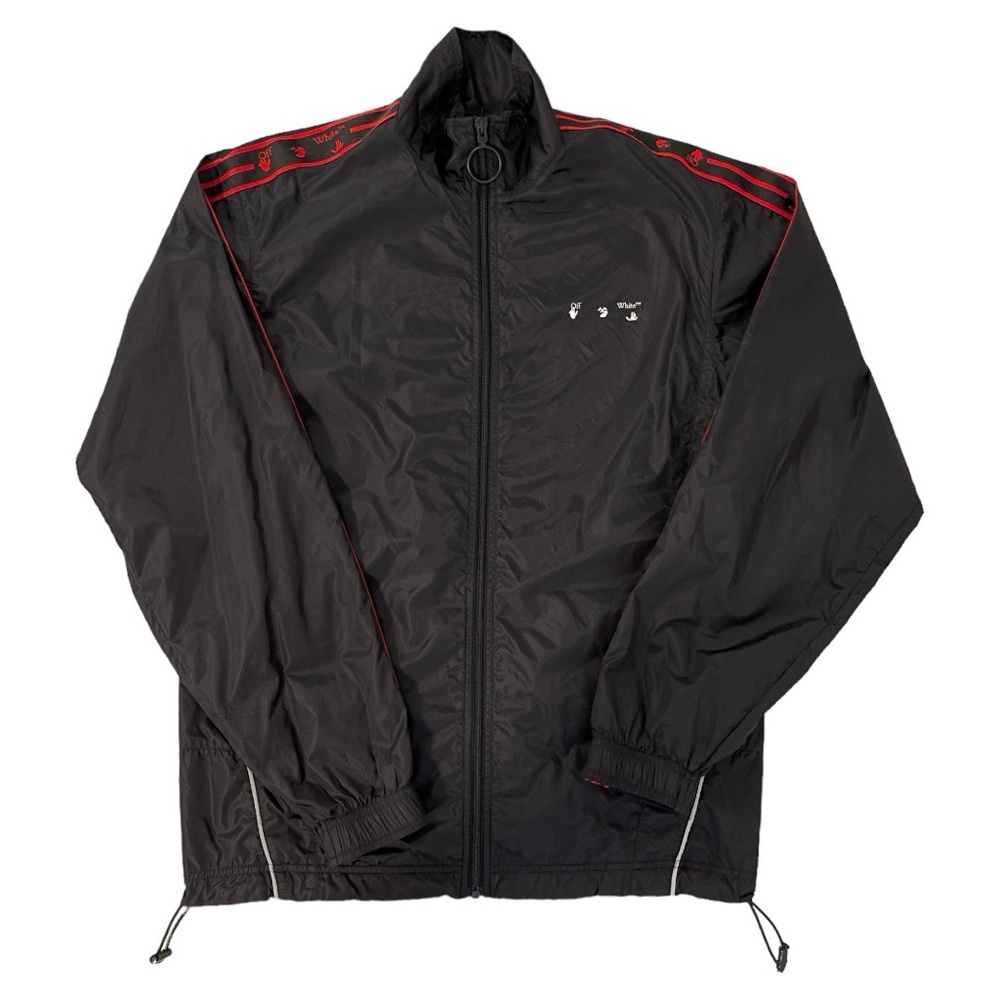 OFF WHITE C/o Virgil Abloh Black Nylon Stripe Track Top - Picture 4 of 13